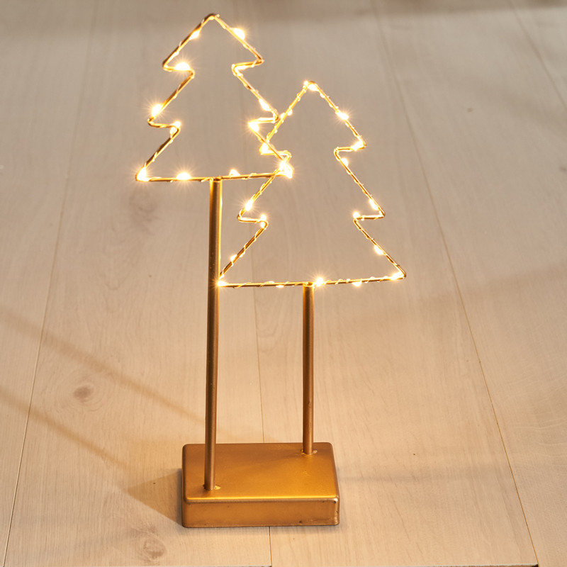 Kerstboom deco met verlichting - 38 cm