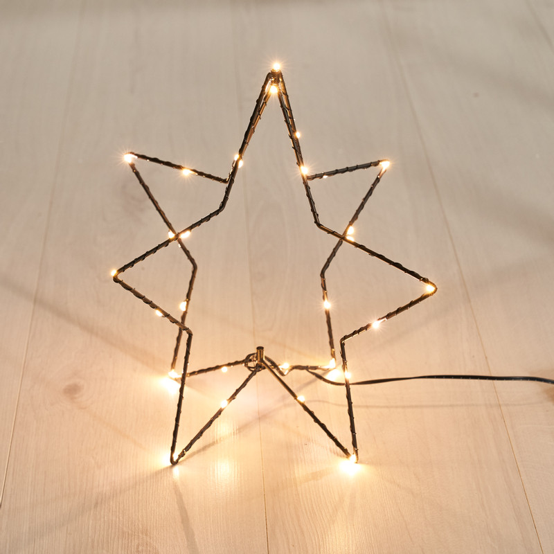 Decoverlichting ster 3D - zwart - 30 cm 