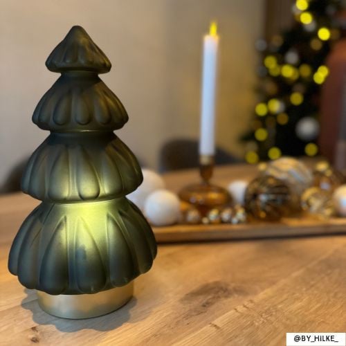 Kerstboom lamp - groen - 15x15x28.5 cm