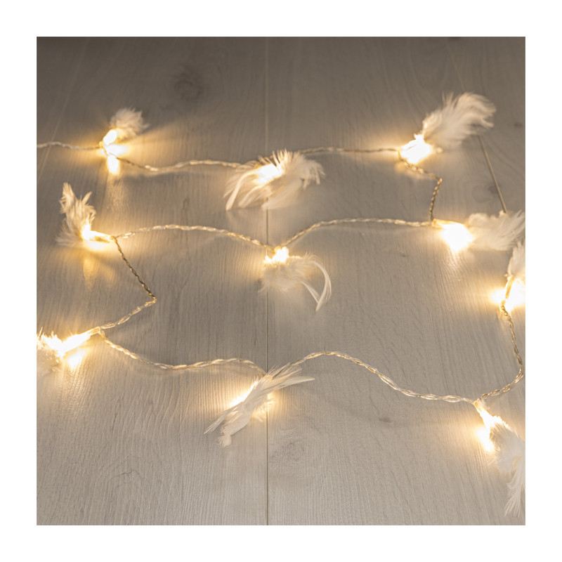 Kerstverlichting veren - 10 led lampjes - 40 cm