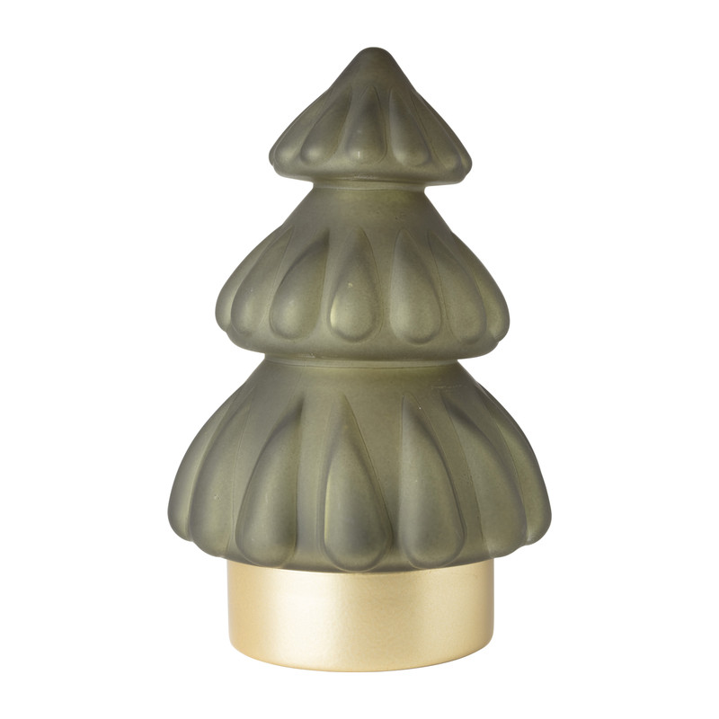 Kerstboom lamp - groen - 12x12x18.5 cm