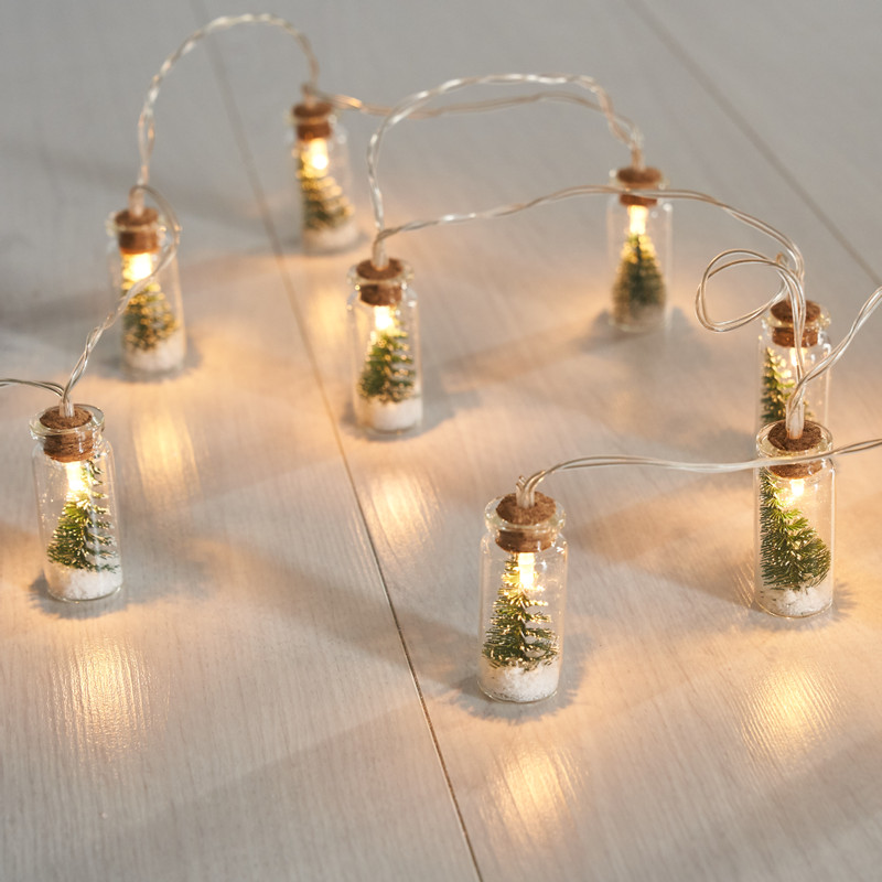 Kerstverlichting -  flesjes met kerstboompjes - 1,65 meter