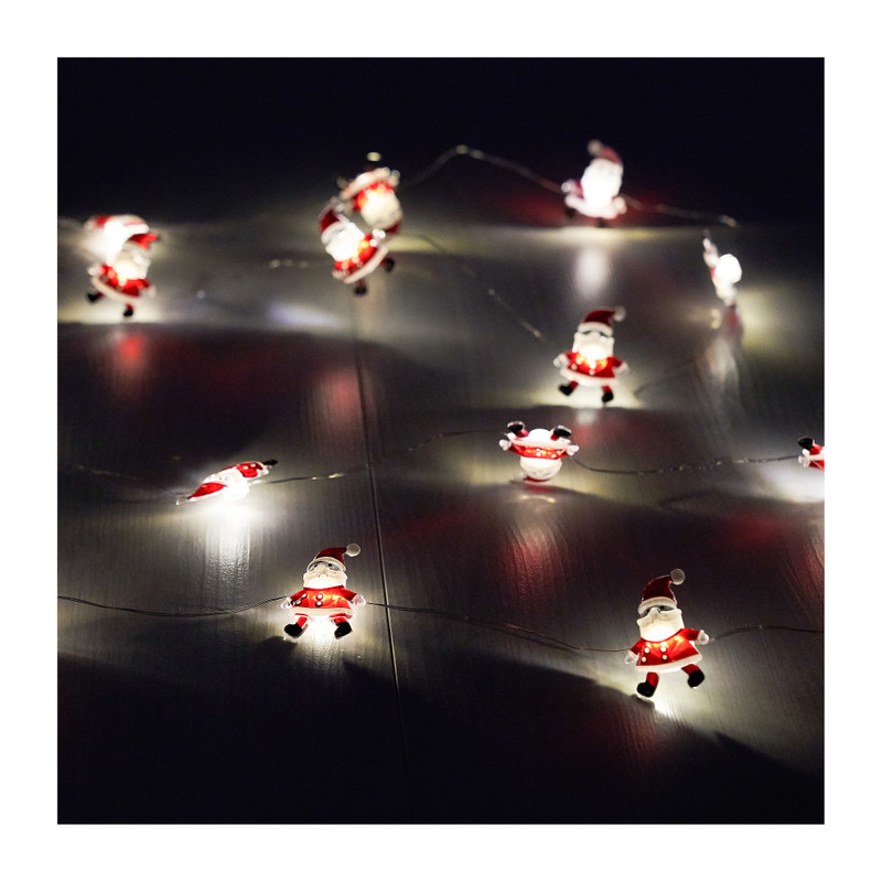 Kerstverlichting kerstman - warm wit - 20 lampjes - 2,2 meter