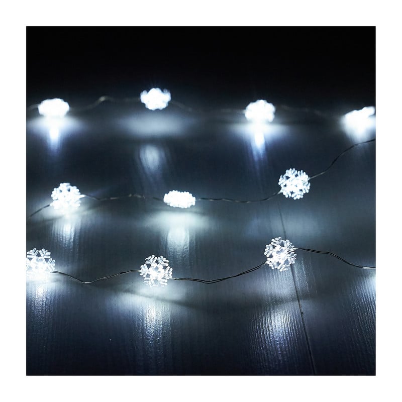 Kerstverlichting sneeuwvlok - koud licht - 20 lampjes - 1,25 meter