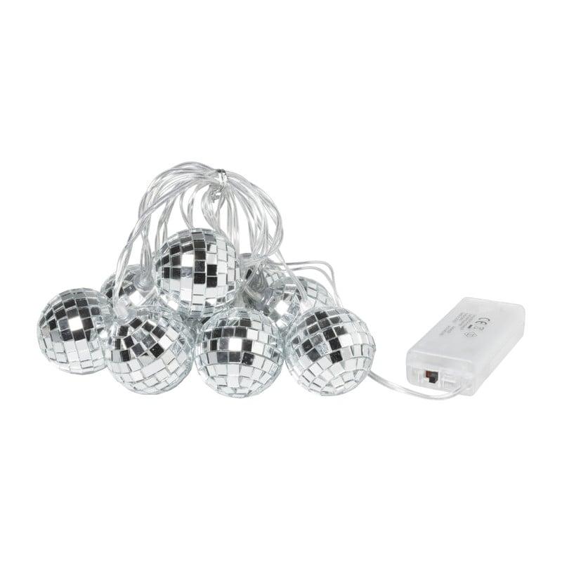 Lichtslinger met discoballen - 10 LED - 165 cm