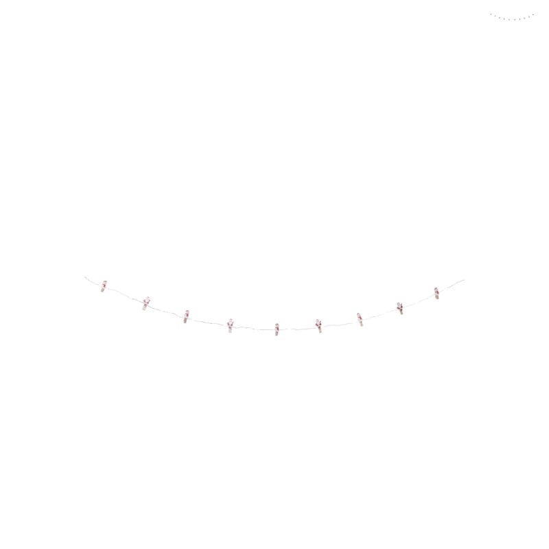 Lichtslinger met knijpers kerst - 30 cm - diverse varianten