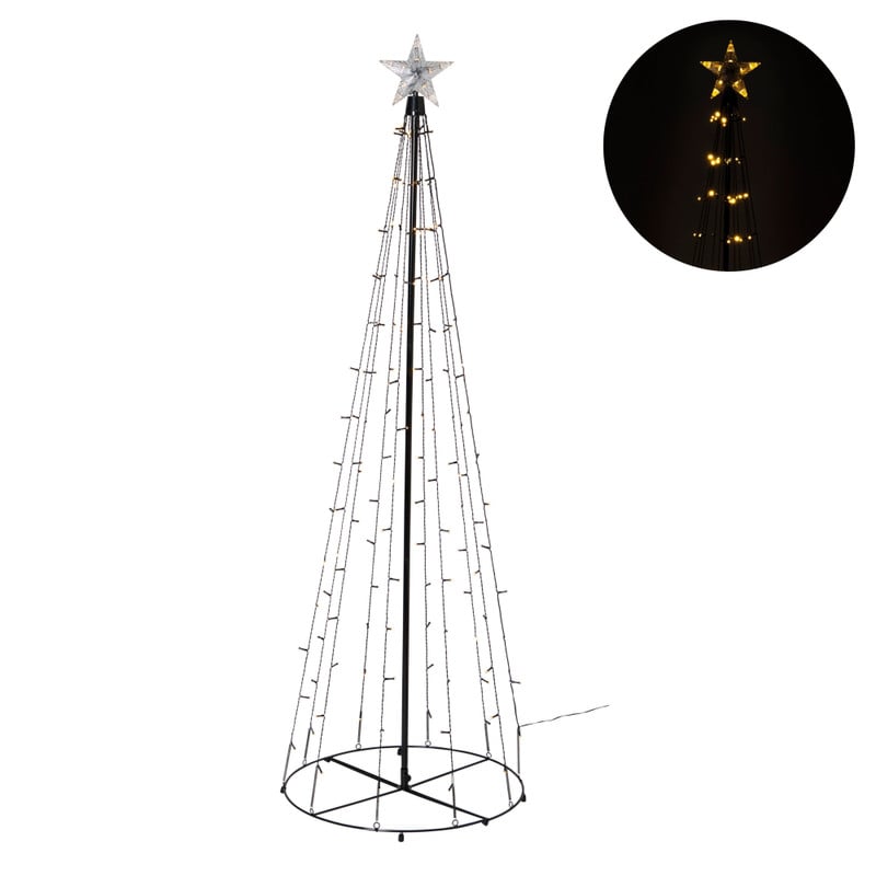 Kerstboom met LED lichtjes en ster - 180 cm