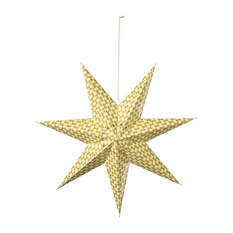 Kerstster clashing colours - geel - 60 cm