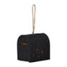 Kersthanger brievenbus - zwart - 6.5x6x4.5 cm
