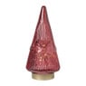 Kerstboom beeldje glas - rood - ø10.5x22.6 cm