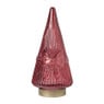 Kerstboom beeldje glas - rood - ø10.5x22.6 cm