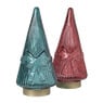 Kerstboom beeldje glas - rood - ø10.5x22.6 cm