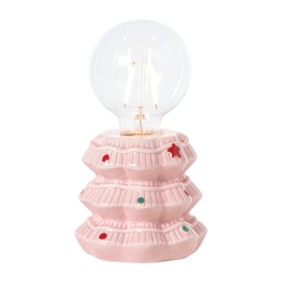 Kerst tafellamp - roze - ø10.5x16.5 cm