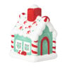 Kersthuisje met sneeuw LED - wit - 11x8x7 cm