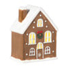 Kersthuisje LED - bruin - 13x10.3x6.6 cm