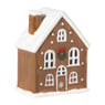 Kersthuisje LED - bruin - 13x10.3x6.6 cm