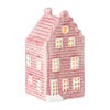 Kersthuisje - roze - 11x5.5x5.5 cm