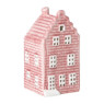 Kersthuisje - roze - 11x5.5x5.5 cm
