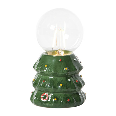 Kerst tafellamp - groen - ø9x16 cm
