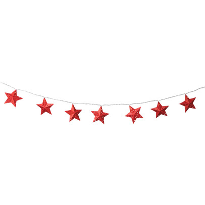 Kerst lichtslinger met sterren - rood - 1.35 meter