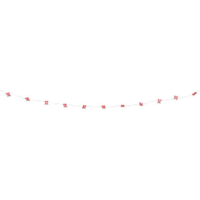 Kerst lichtslinger met strikjes - rood - 1.9 meter
