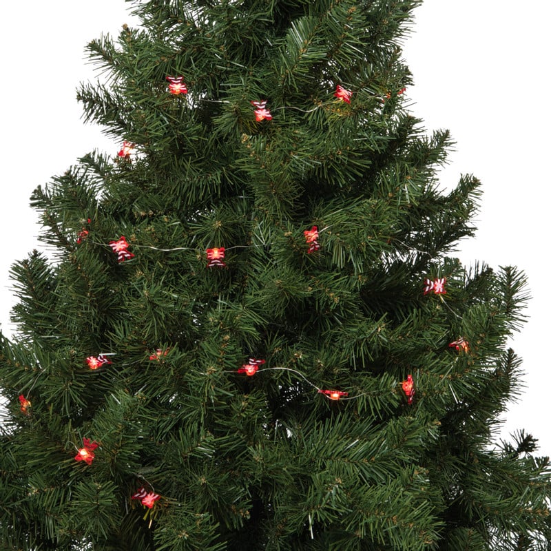 Kerst lichtslinger met strikjes - rood - 1.9 meter