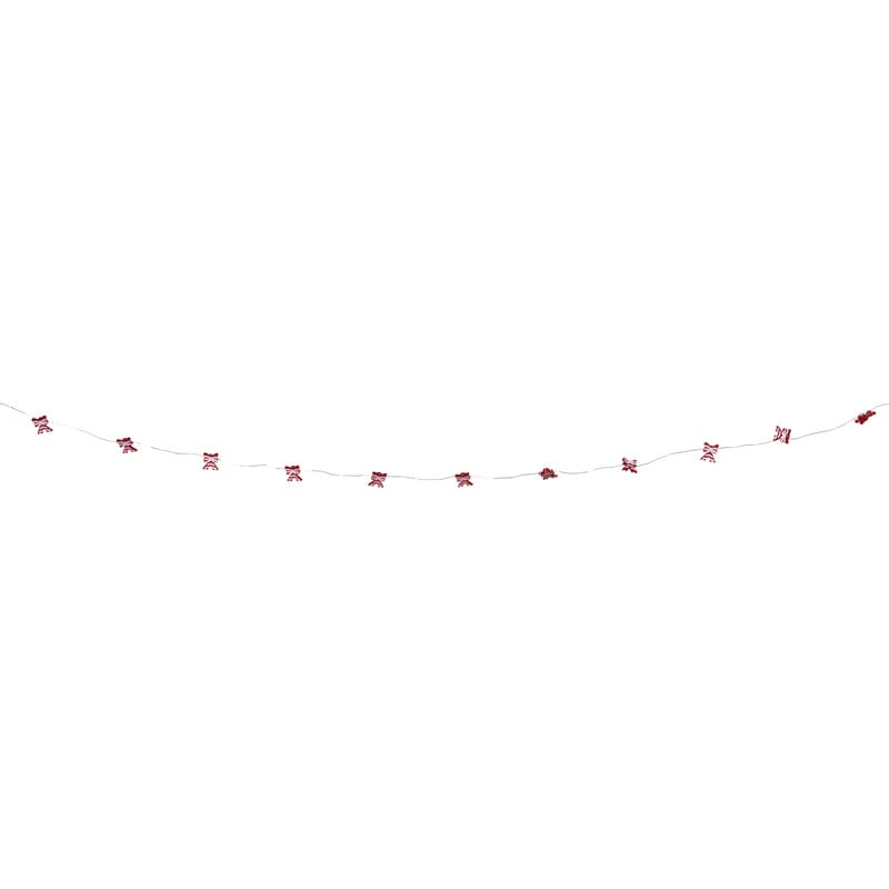 Kerst lichtslinger met strikjes - rood - 1.9 meter