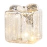 Kerst glas cadeau met LED lampjes - 10.2x8.8x8.8 cm