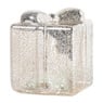 Kerst glas cadeau met LED lampjes - 10.2x8.8x8.8 cm