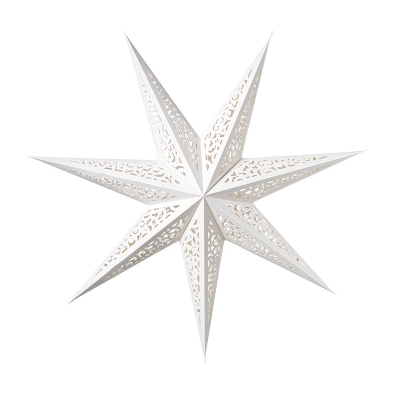 Kerstster papier - wit - 60 cm