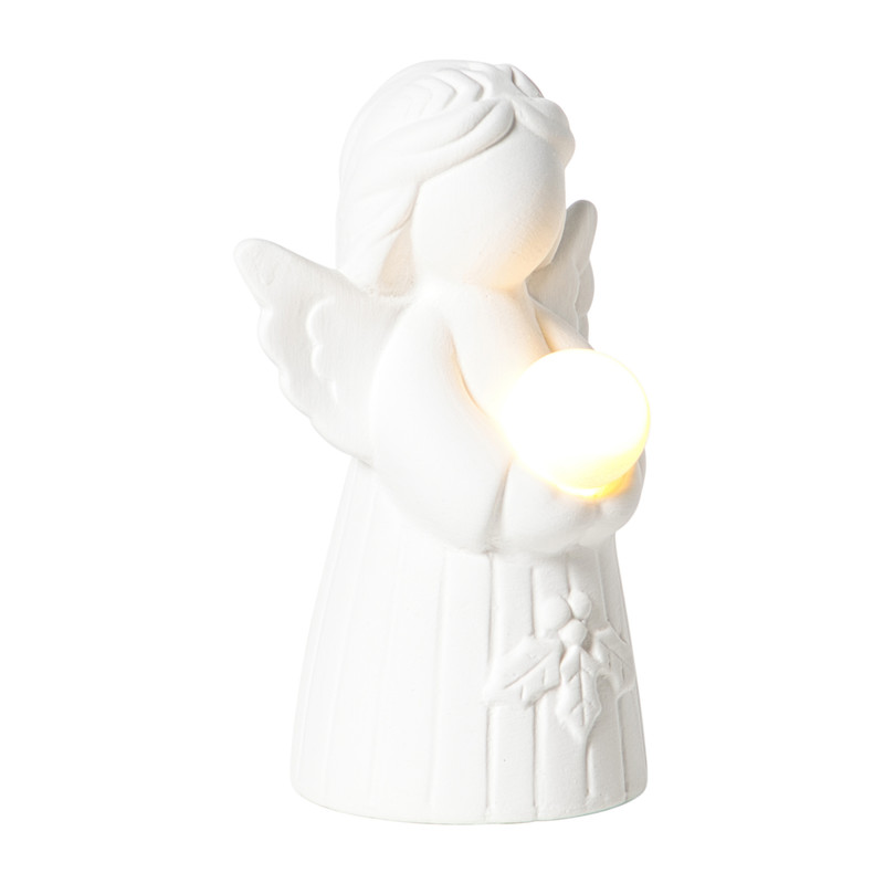 Beeldje kerstengel - wit - 10.5x6.7x5.8 cm