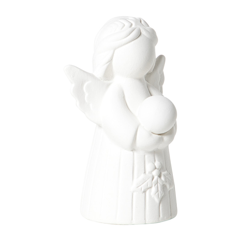 Beeldje kerstengel - wit - 10.5x6.7x5.8 cm