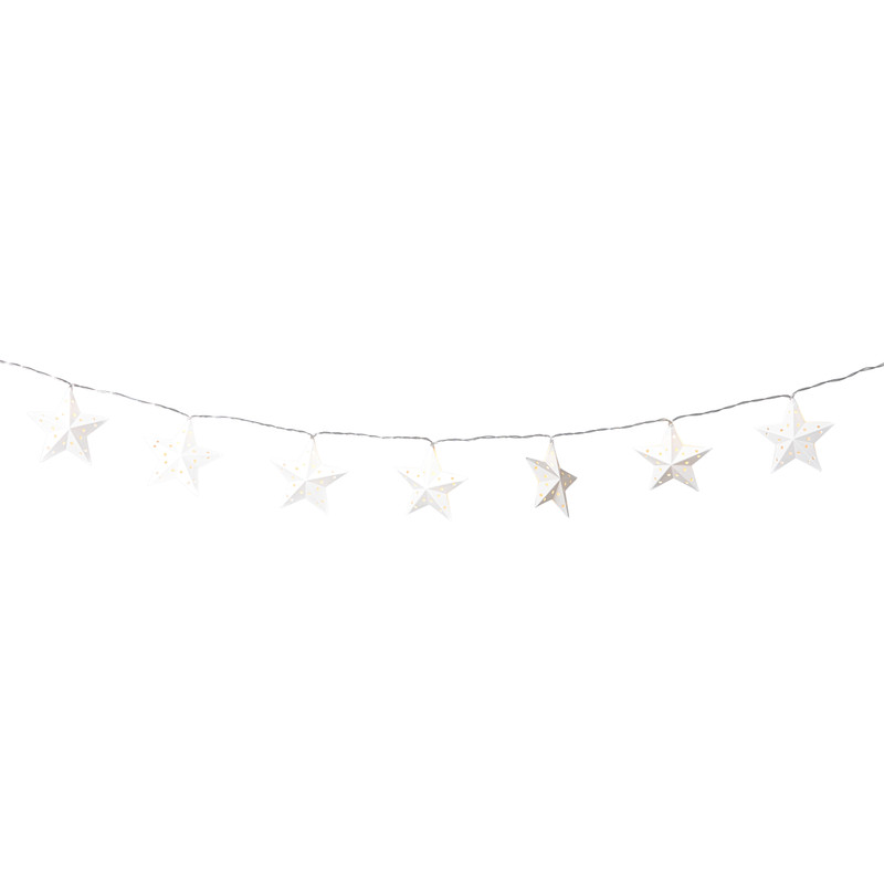 Kerst lichtslinger met sterren - wit - 1.35 meter