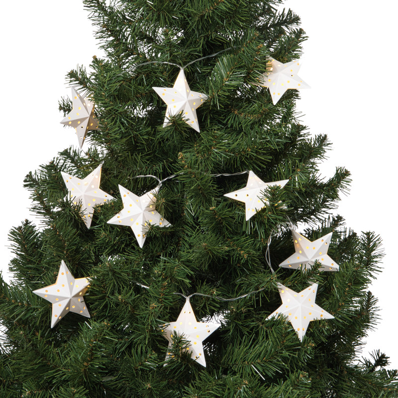 Kerst lichtslinger met sterren - wit - 1.35 meter