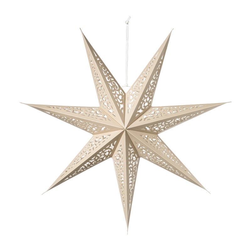 Kerstster papier - beige - 60 cm