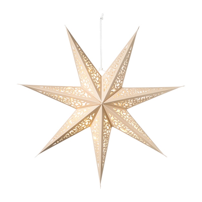 Kerstster papier - beige - 60 cm