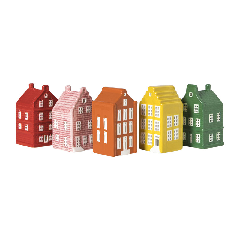 Kersthuisje - geel - 11x5.5x5.5 cm