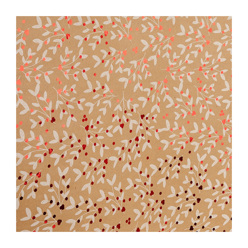 Kerst inpakpapier - tak - 150x70 cm