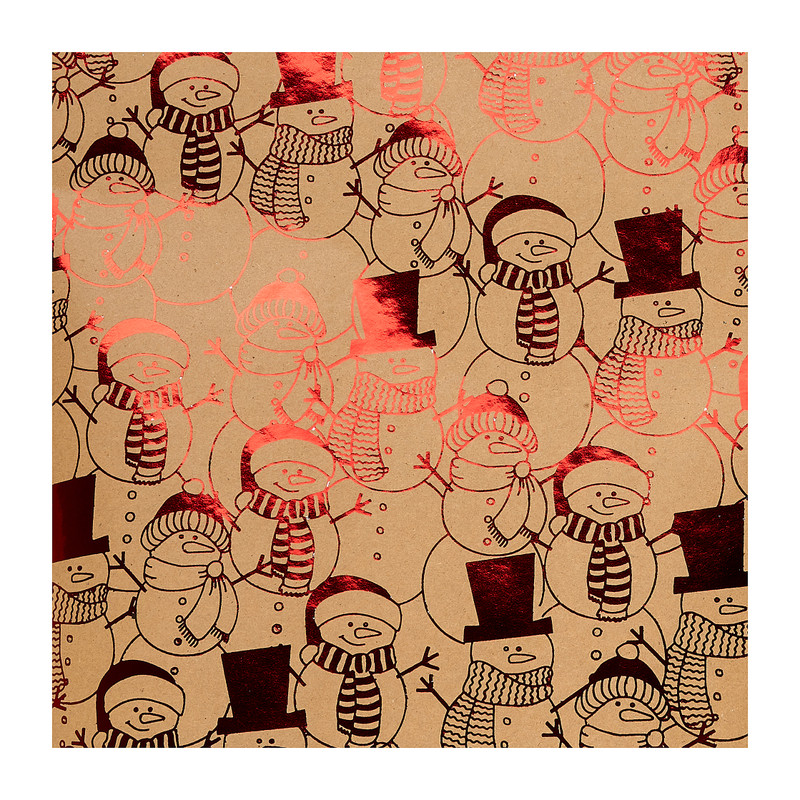 Kerst inpakpapier - sneeuwpop - 150x70 cm