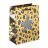 Cadeautas leopard - goud/paars - 17.5x23 cm 