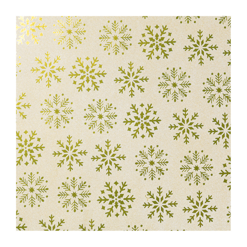 Kerst inpakpapier sneeuwvlokjes - goud - 70x200 cm