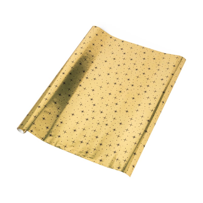Inpakpapier kerst ster - goudkleurig - 70 cm