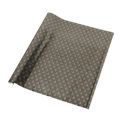 Kerst inpakpapier kerstboom - zwart - 70x200 cm
