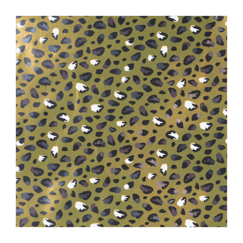 Inpakpapier luipaard - goudkleurig - 70 cm