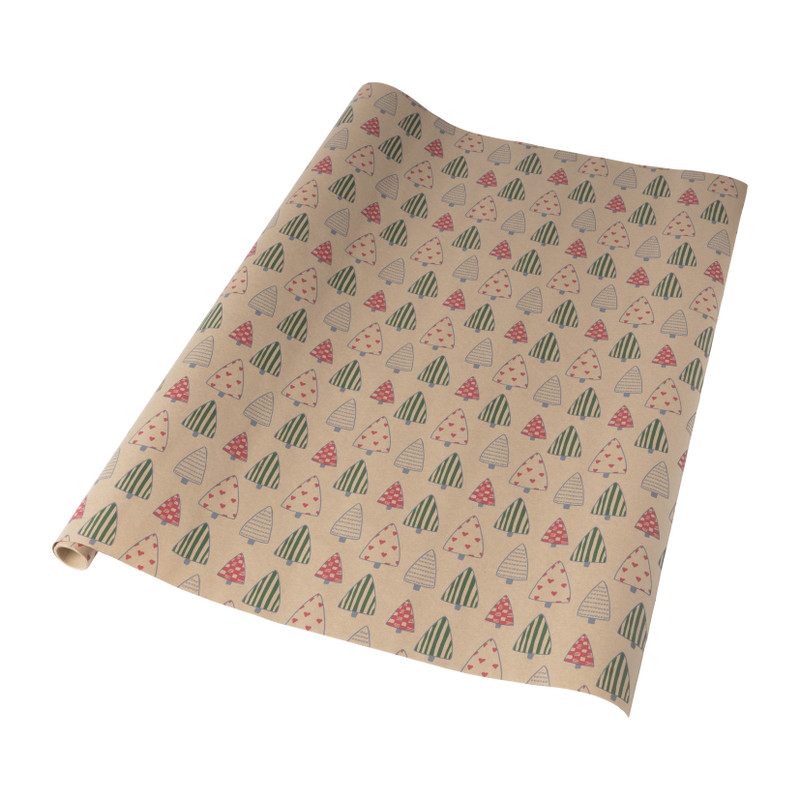 Kerst inpakpapier kraft - diverse varianten - 70x200 cm