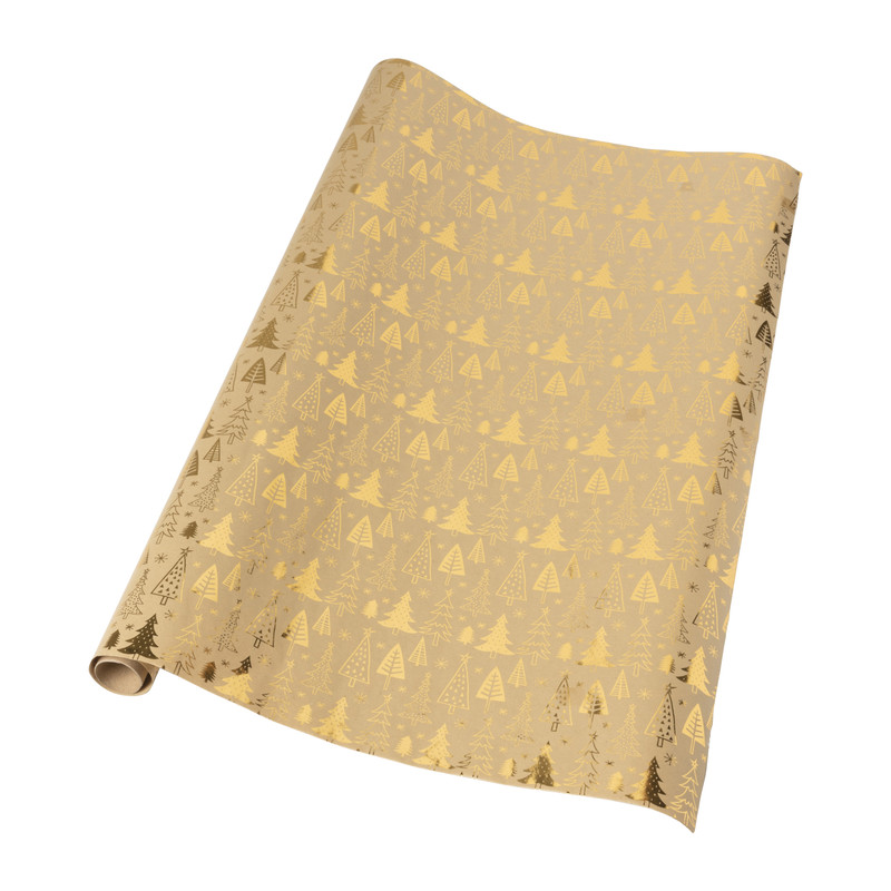 Kerst inpakpapier hotstamp - inclusief tags - 70x10.5x3.5 cm