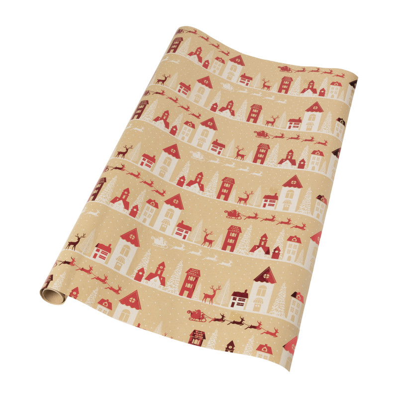 Kerst inpakpapier hotstamp - inclusief tags - 70x10.5x3.5 cm