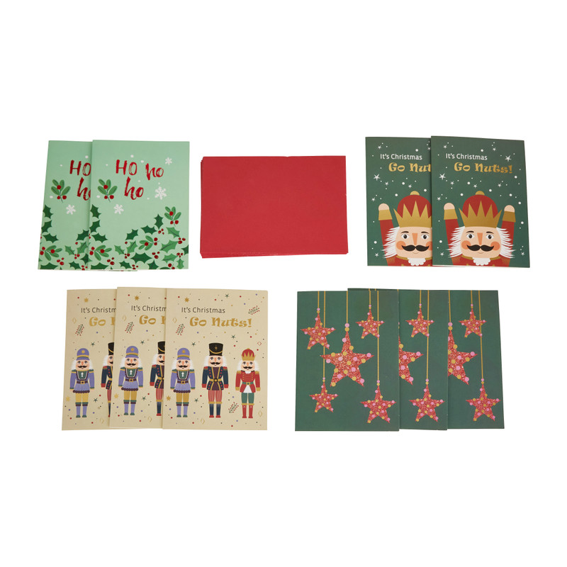 Kerstkaarten notenkraker - 10 stuks
