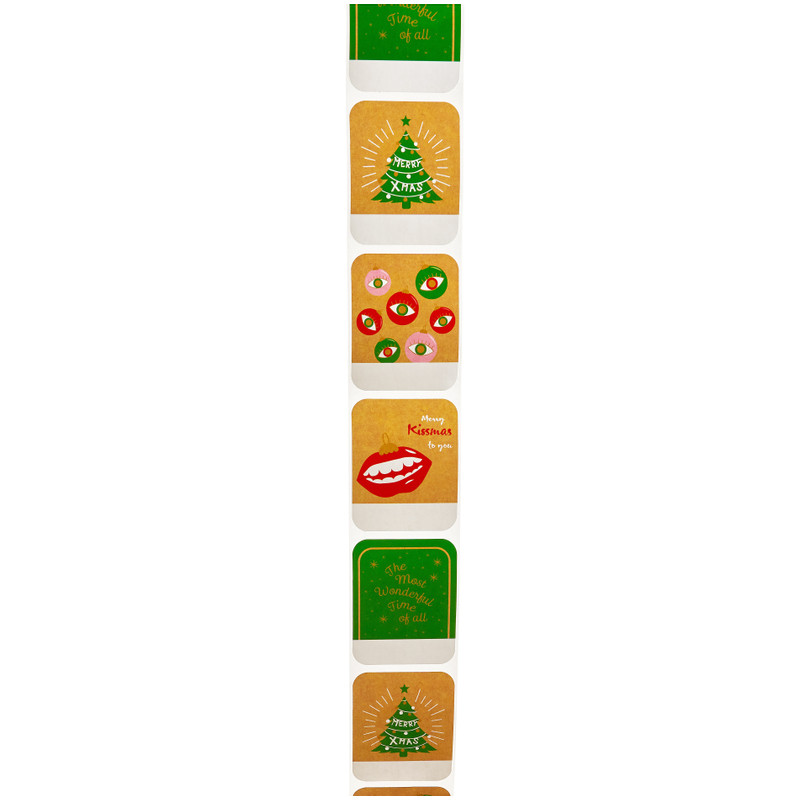 Naamstickers kerst - 50 stuks
