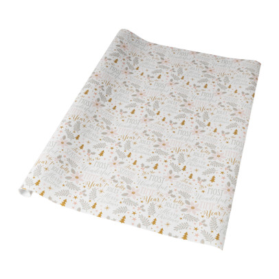Kerst inpakpapier wonderful time - multikleur - 70x200 cm